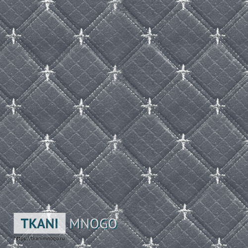 Фото обивки велюра “1915-10” (однотонный, ромб серый)