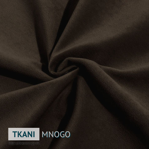 Фото ткани велюра “15” (однотонный коричневый)