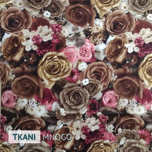 Фото фактуры микровелюра “4058-2” мультиколор, цветы.