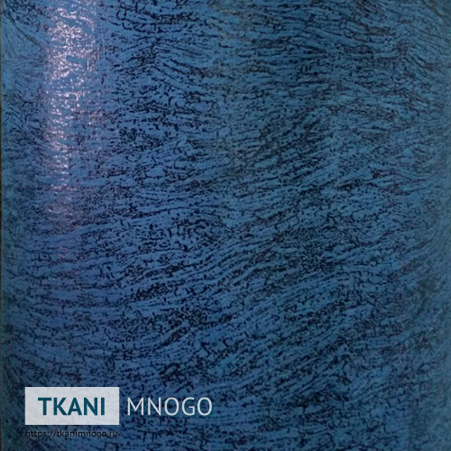 Фото ткани 814-C8 - синий узор. Производитель Китай. Замша крупным планом.